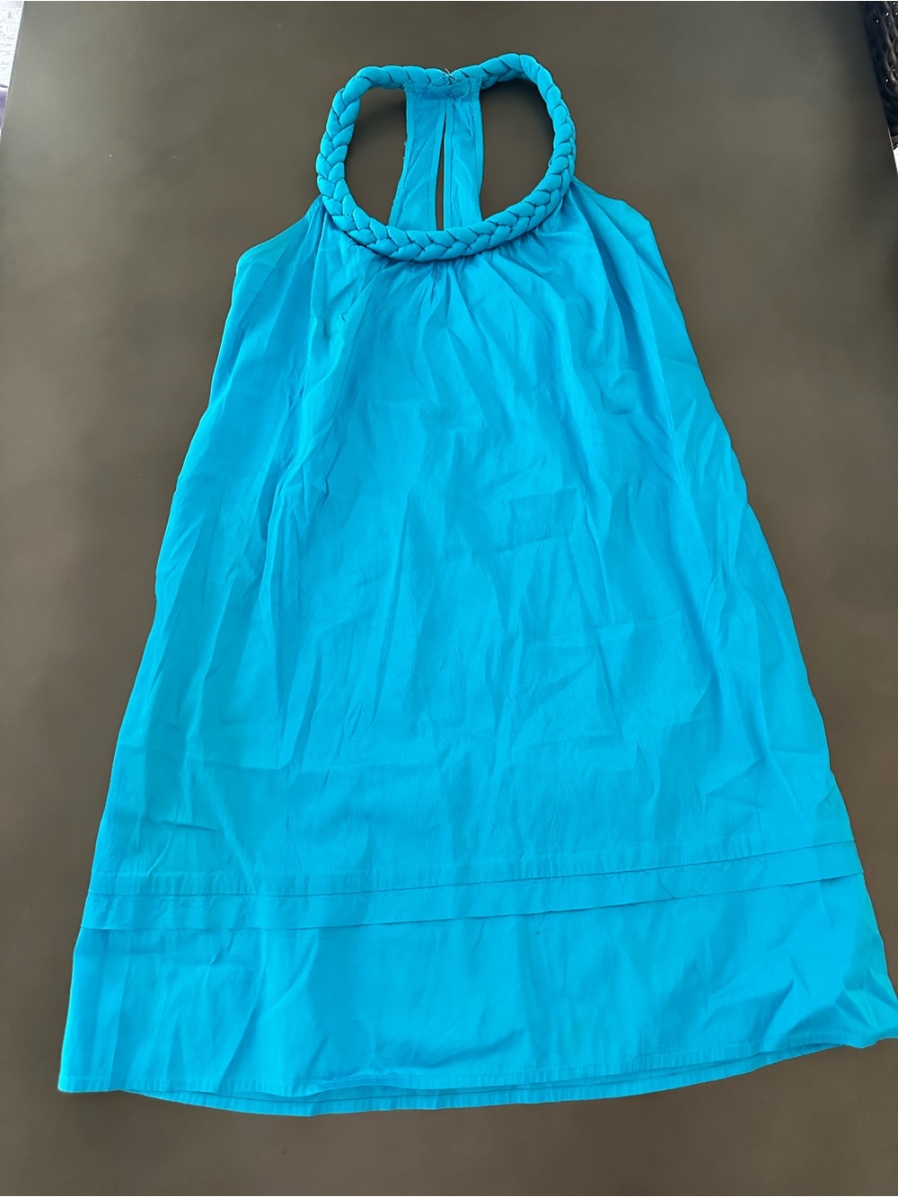 Calypso St. Barth Teal Braided Halter Dress